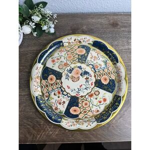 Vintage Daher Holland Imari Toleware Tin Wall Plate Tray 10" Chinoiserie